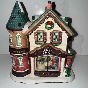 Christmas Village Doll Shop Holiday Decor